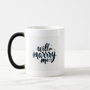 Mágica caneca preta - Proposta de Casamento sensív