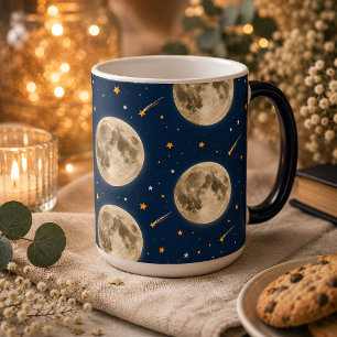 Mágica Caneca Two The Moon Presente de Aniversário Espaci