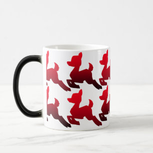 Mágica Caneca Vermelha e Branca Envolta em Presente