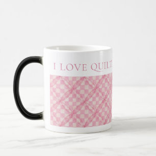 Mágica Cobertor Xadrez Rosa Morando Caneca + Texto