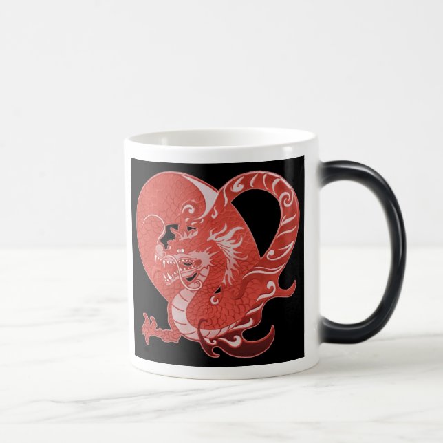 Mágica Coração do dragão que Morphing a caneca cerâmica (Direita)