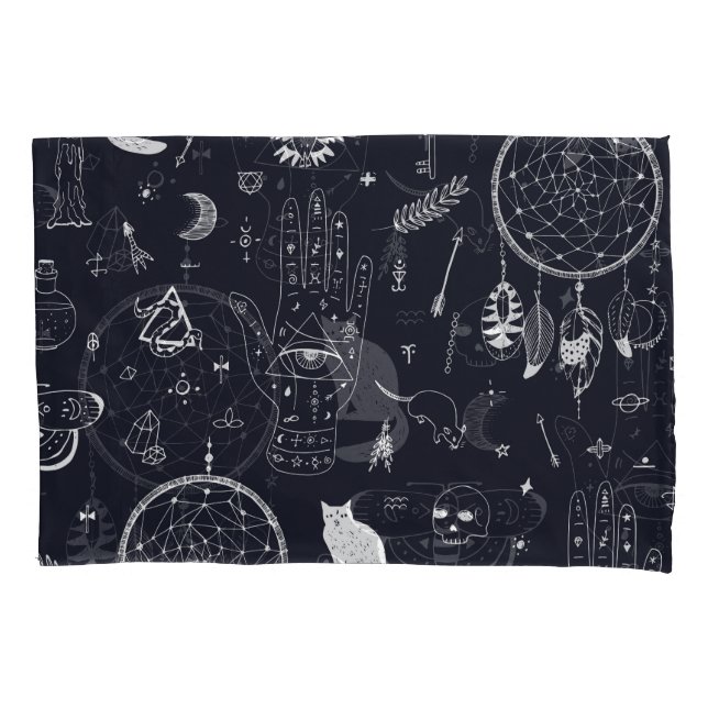 Mágica de Halloween: Padrão de Doodle Vintage. (Frente)