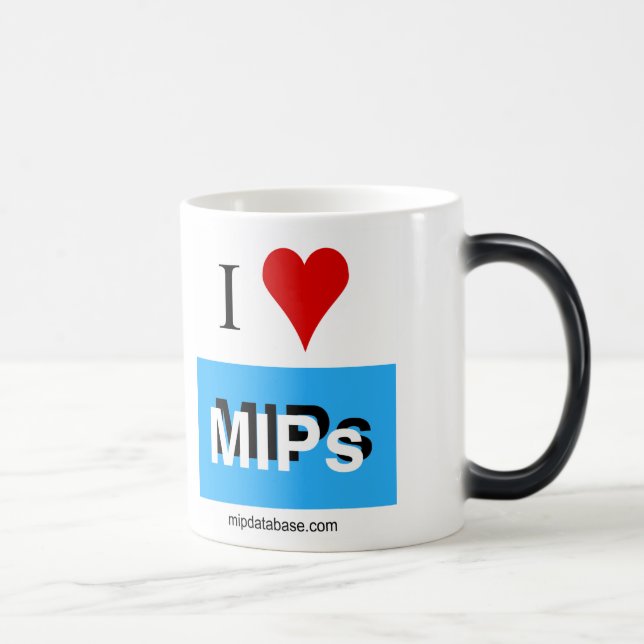 Mágica Eu amo a caneca morphing térmica dos MIPs 3 (Direita)