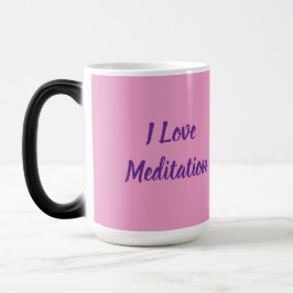 Mágica Eu Amo Caneca Morfing Rosa de Meditação