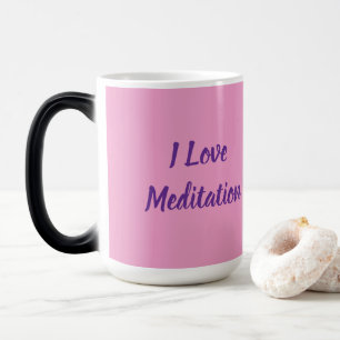 Mágica Eu Amo Caneca Morfing Rosa de Meditação