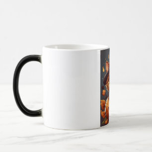 Mágica Gata Bruxa Fofa em Caneca de Abóbora - Halloween