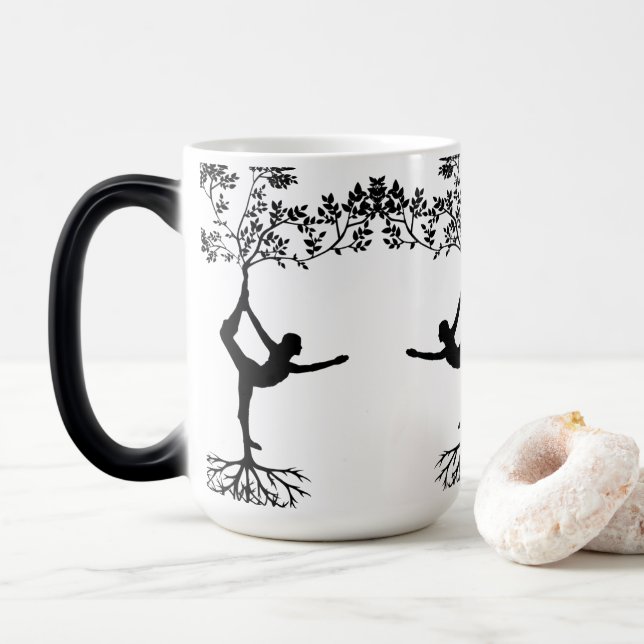 Mágica Imagem elegante de ioga na caneca (Com Donut)