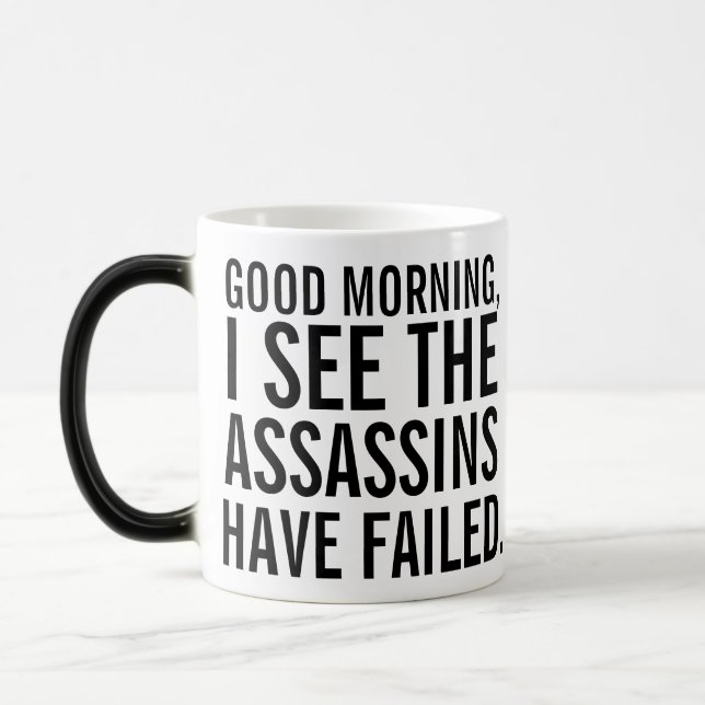 Mágica "os assassinos falharam" caneca de café (Esquerda)
