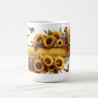 Mágica Protetor de Caneca de Girassol e Borboleta