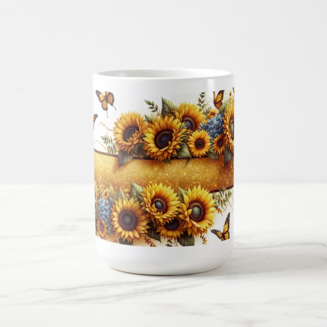Mágica Protetor de Caneca de Girassol e Borboleta (Center)