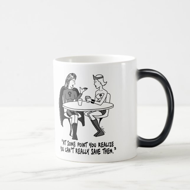 Mágica Superheroines de Codependent que Morphing a caneca (Direita)