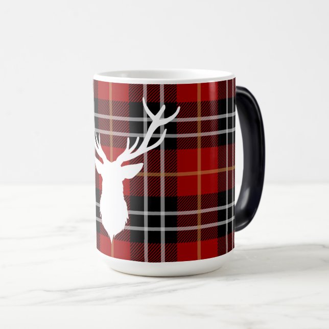 Mágica Xadrez Vermelha de Natal Caneca Festiva (Frente Esquerda)