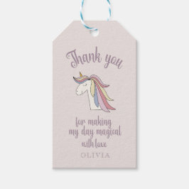 Magical Unicorn Obrigado Etiqueta de presentes