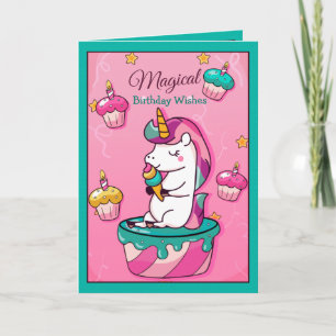 Magical Wish Unicorn   Cartão De Aniversário Par