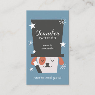 Mágico bonito do cão do cartão do contato das