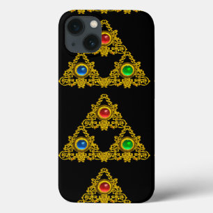 MÁGICO ELFIC TALISMAN, TRIÂNGULO DOURADO NEGRO,