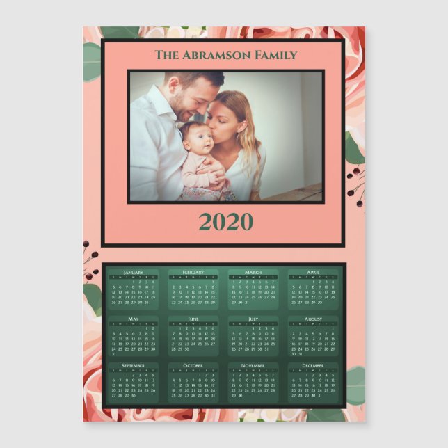 Magnet Calendário das Flores da Família 2020 Anos (Frente)