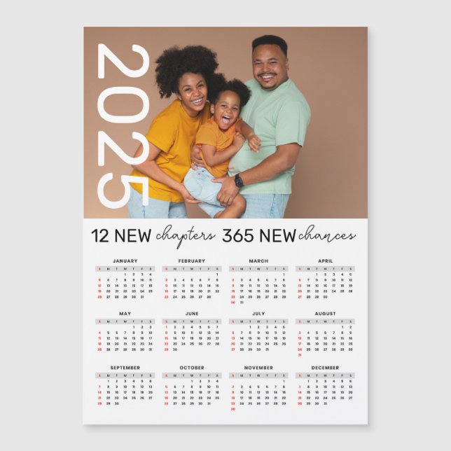 Magnet de Calendário 2025 da Família Personalizada (Frente)