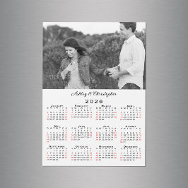 Magnet de Calendário 2026 para Nomes de Foto Perso
