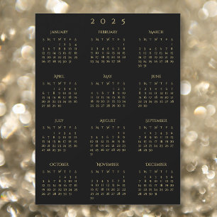 Magnet de Calendário Anual Dourado do Ano de Cheio