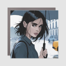Magnet de Carro Quadrado Rainy City Day