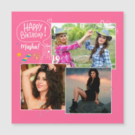 Magnet de Colagem de Fotos Feliz Aniversário do Am