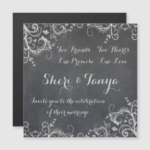 Magnet de Convite para Casamento de Design de Chal