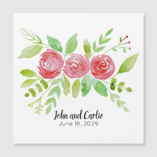 Magnet de Favor de Festa de casamento Floral Perso