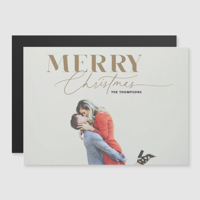 Magnet de Fotografias de Natal Serif para Script d (Frente/Verso)