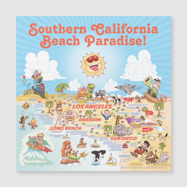 Magnet de Souvenir, do Sul da Califórnia (Frente)