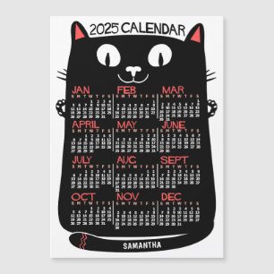 Magnet Preto De Gato Do Século De Médio Do Calendá