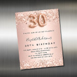 magneta aniversário de 30 anos rosa dourado de con<br><div class="desc">Para um aniversário de 30 anos elegante. Um fundo rosa dourado. Decorado com ouro rosa,  brilho rosa,  brilhos. Personalize e adicione um nome e detalhes da festa. O nome é escrito com um script de estilo manuscrito,  número 30 com fontes de estilo de balão.</div>