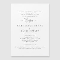 Magneta de Convite para Casamento Branco Elegante 