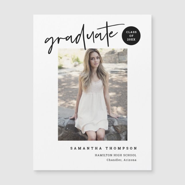 Magneta de Fotografia do Formando de Script Modern (Frente)