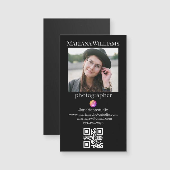 magneta fotográfica qr code (Frente/Verso)