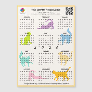 Magneta Gato Reprodutiva de Pastel para Calendário