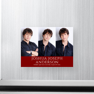 Magneta Vermelha De Três Fotos De Graduação Sofist