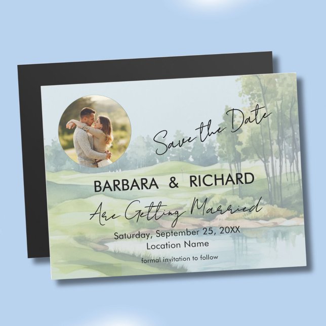 MAGNETIC CARD Golf Theme Wedding Save the Date (Criador carregado)