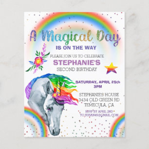 Magnética Unicorn Rainbow Glitter Watercolor