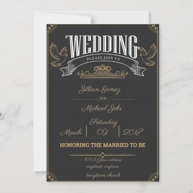 Magnético Imagem de convite para casamento, Personalize-me! (Frente)