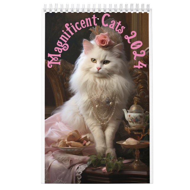 Magnífico Calendário da Parede de Gatos 2024 (Capa)