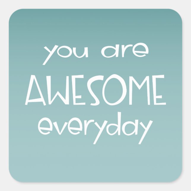 Magnífico Ombre Teal | Adesivo de professor (Frente)