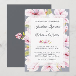 Magnolia Charm - Convites De Casamento Floral