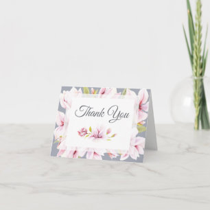 Magnolia Charm Watercolor Cartões de agradecimento