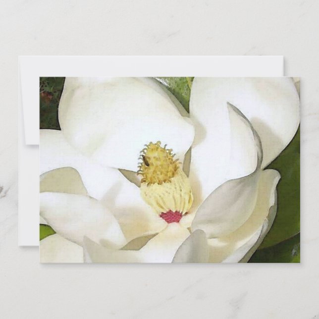 Magnólia Convite Branco - Convites Arte Floral (Frente)