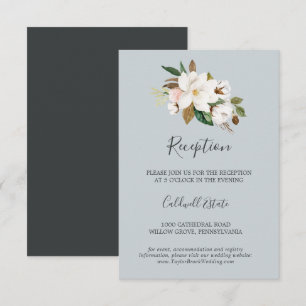 Magnólia Elegante   Cartão de Inserção de Recepção