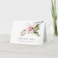Magnolia Floral Bridesmaid Cartões de agradeciment