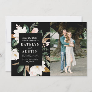 magnolia floral, salve o cartão de data