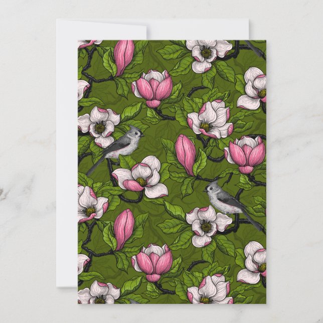 Magnólia florescente e pássaro 2 (Frente)