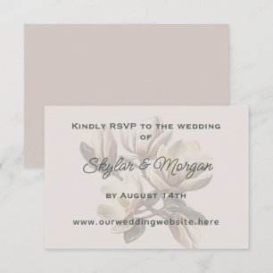 Magnolia Flowers - Cartões de Resposta de Casament